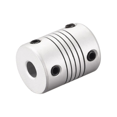 Harfington Uxcell 8mm to 8mm Aluminum Alloy Shaft Coupling Flexible Coupler L25xD19 Silver,5pcs