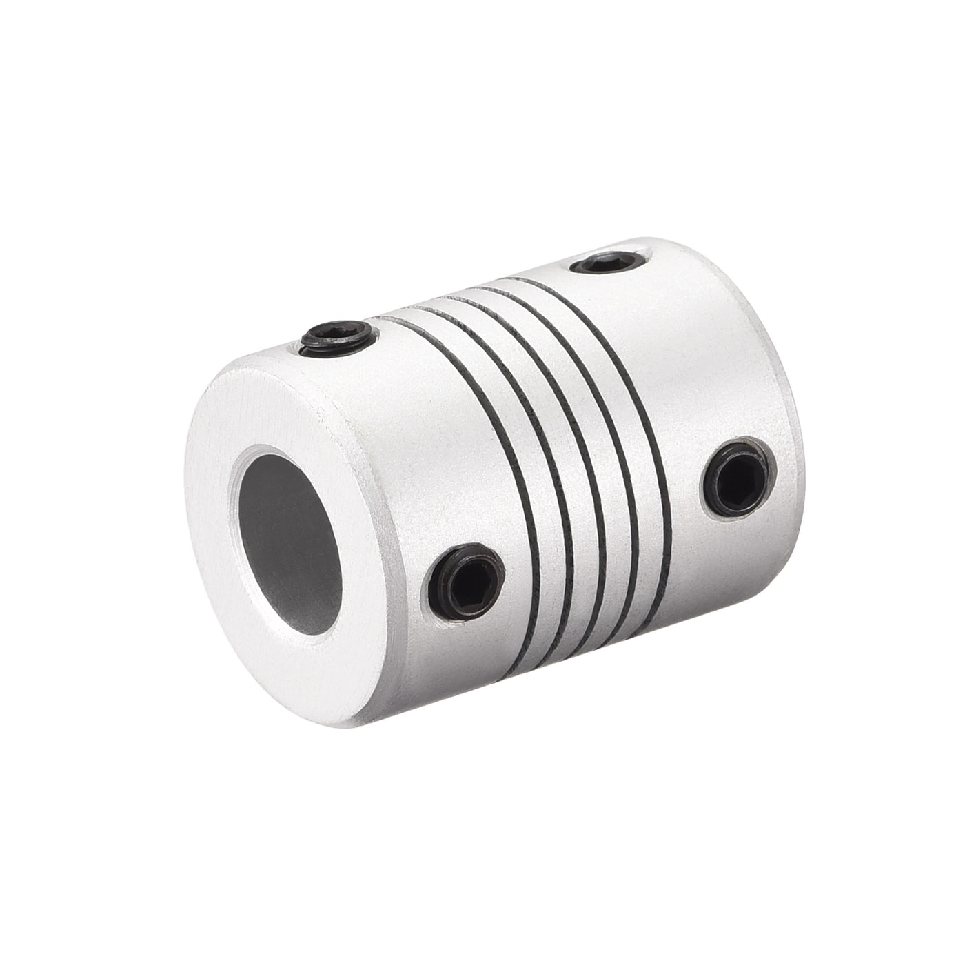 uxcell Uxcell 8mm to 9mm Aluminum Alloy Shaft Coupling Flexible Coupler L25xD19 Silver,5pcs