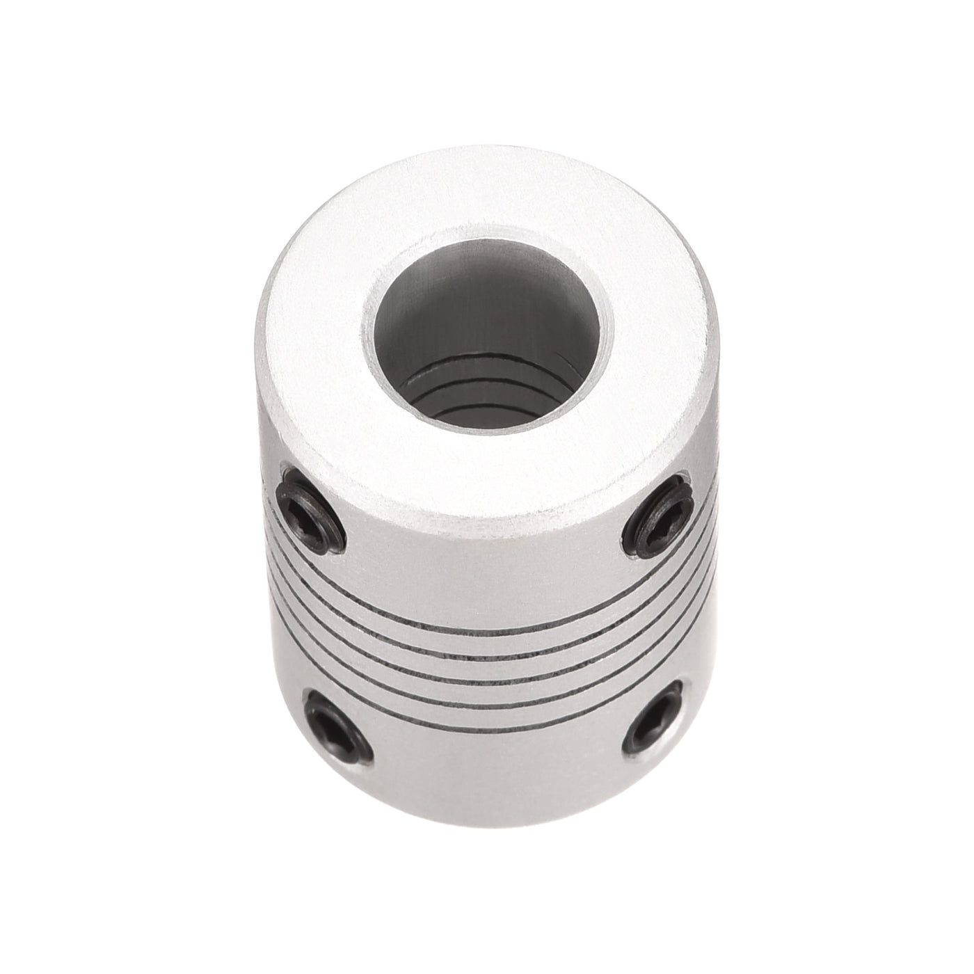 uxcell Uxcell 9mm to 9mm Aluminum Alloy Shaft Coupling Flexible Coupler L25xD19 Silver,5pcs