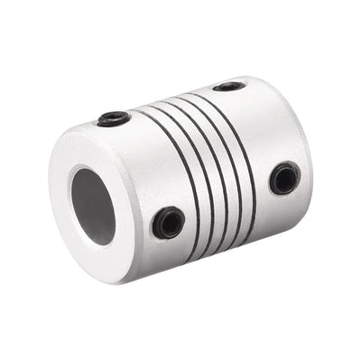 Harfington Uxcell 9mm to 9mm Aluminum Alloy Shaft Coupling Flexible Coupler L25xD19 Silver,5pcs