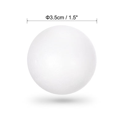 Harfington Uxcell 75Pcs 1.5" White Polystyrene Foam Solid Balls for Crafts and Party Decorations