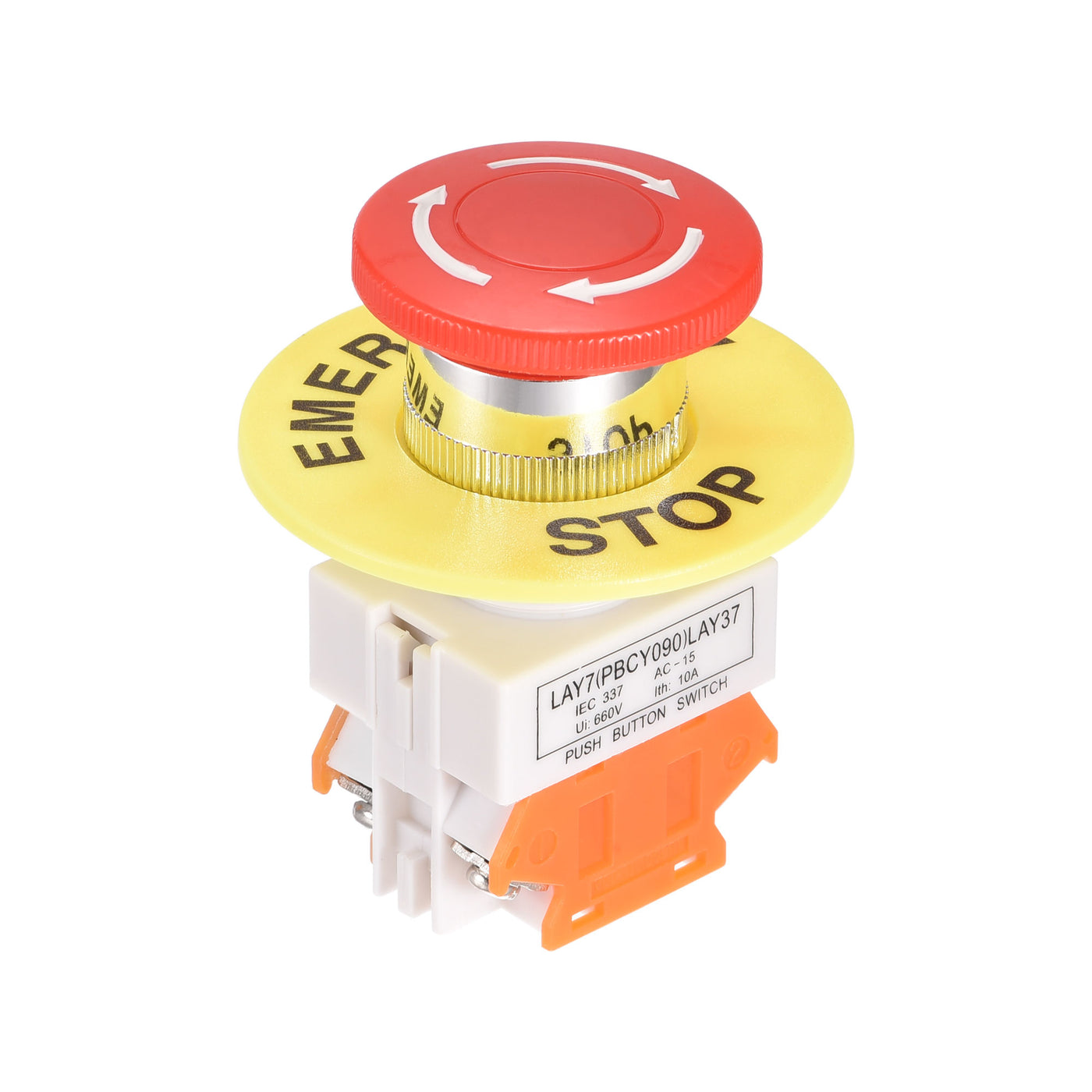 uxcell Uxcell verriegelt Emergency Stop Druckknopfschalter mit 60mm Emergency Stop Sign 2NC 22mm