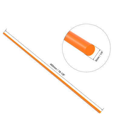 Harfington Uxcell Acrylic Round Rod, Orange,1/4" Diameter 18-1/8" Length, Solid Plastic PMMA Bar Stick 3pcs