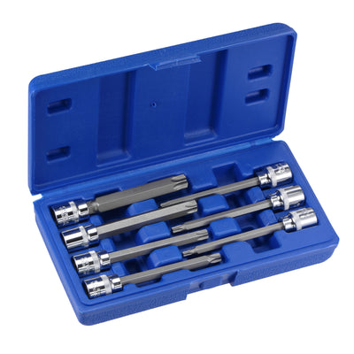 Harfington Uxcell 3/8" Drive x T25 T30 T40 T45 T50 T55 T60 Torx Bit Socket Set, CR-V Bits & Sockets 110mm Length (For Hand Use Only) 7-Piece