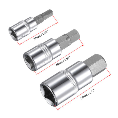 Harfington Uxcell H2 - H14 Hex Bit Socket Set, S2 Bits & CR-V Sockets (For Hand Use Only) 13-Piece