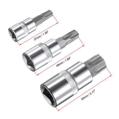 Harfington Uxcell T8 - T70 Torx Bit Socket Set, CR-V Bits & Sockets (For Hand Use Only) 13-Piece