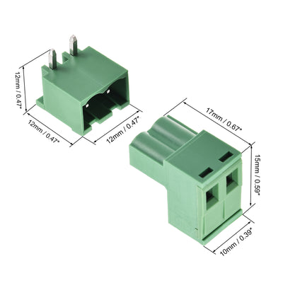 Harfington Uxcell 2-Pin 5.08mm Pitch Right Angle PCB Screw Terminal Block Connector 10 Sets