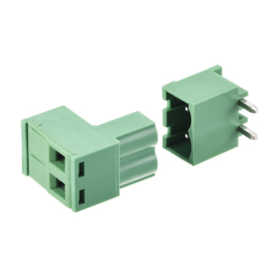 Harfington Uxcell 2-Pin 5.08mm Pitch Right Angle PCB Screw Terminal Block Connector 10 Sets