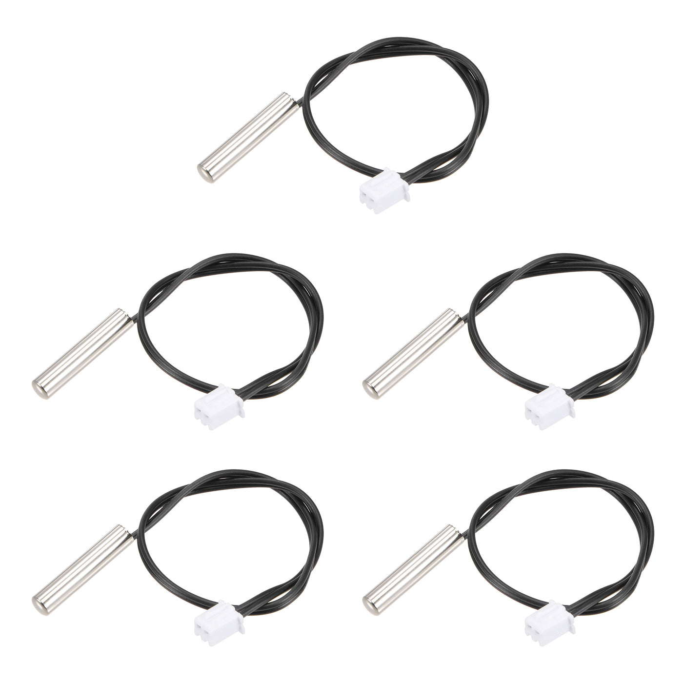 uxcell Uxcell 5pcs 5K Temperature Sensor Probe, Stainless Steel NTC Thermal Sensor Probe 20cm Digital Thermometer Extension Cable