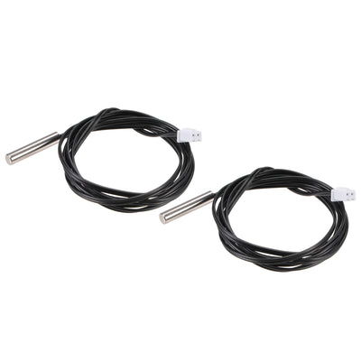 Harfington Uxcell 2pcs 10K Temperature Sensor Probe, Stainless Steel NTC Thermal Sensor Probe 3.3ft Digital Thermometer Extension Cable