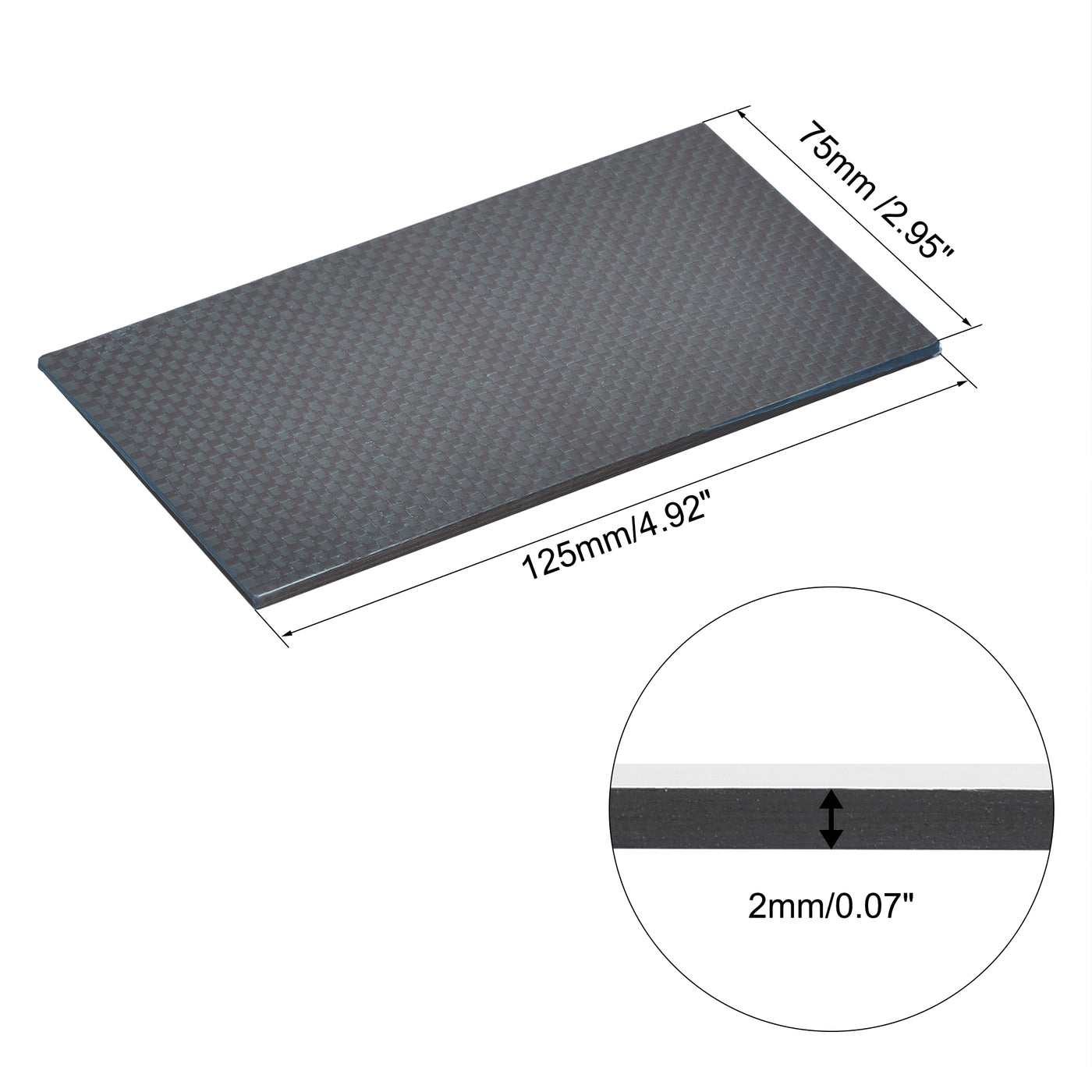 Uxcell Uxcell Carbon Fiber Plate Panel Sheets 300mm x 200mm x 0.6mm (Plain Glossy)