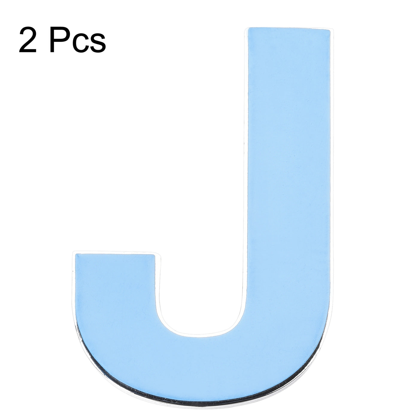 uxcell Uxcell Self Adhesive House Letter, 2.76 Inch ABS Plastic Letter J for Home Hotel Mailbox Address Sign Silver Tone 2 Pcs