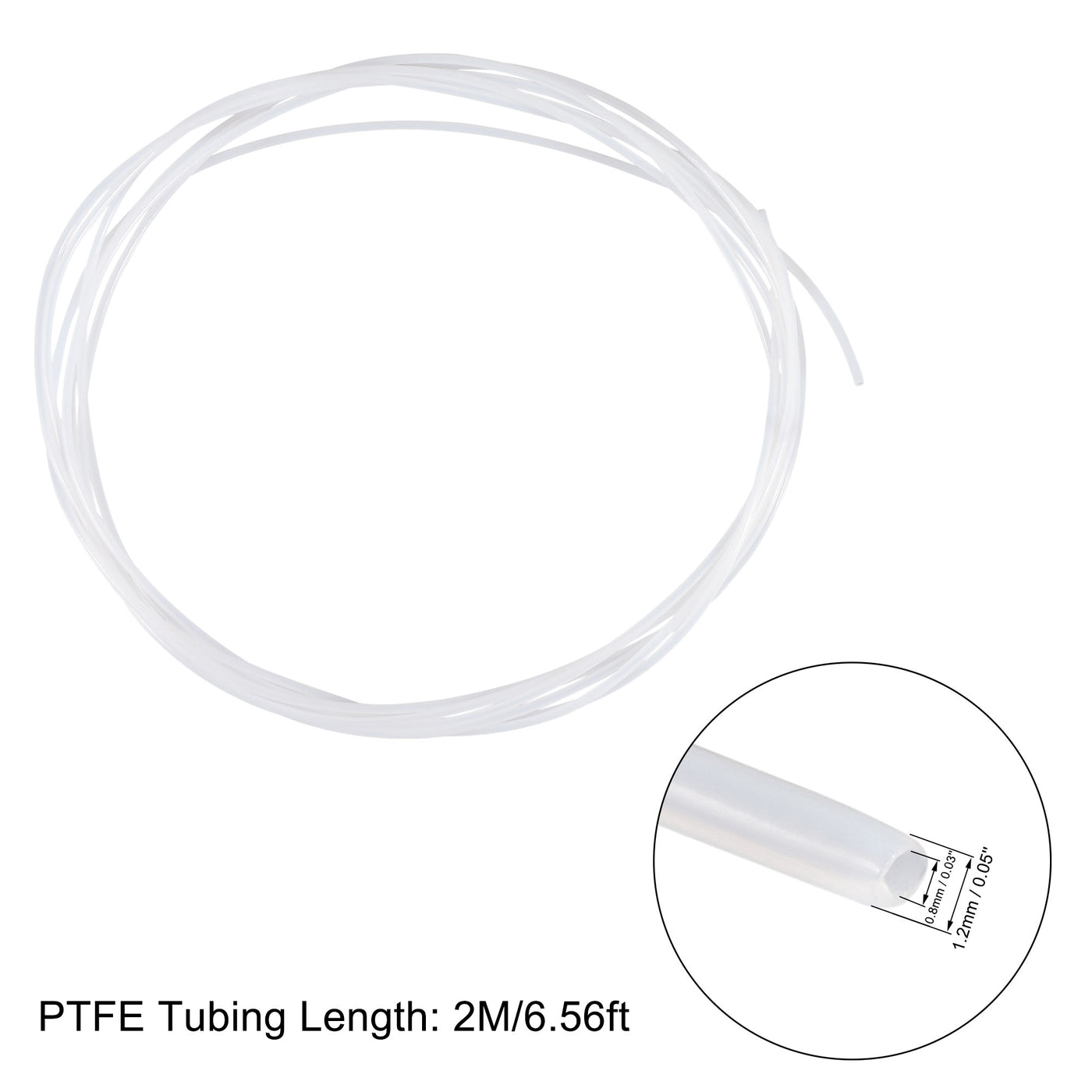 uxcell Uxcell PTFE Schlauch Hochtemperatur Multifunktionsrohr Weiß 0.8mm/0.03''ID x 1.2mm/0.05''OD x 6.56ft mit Rohrschneider