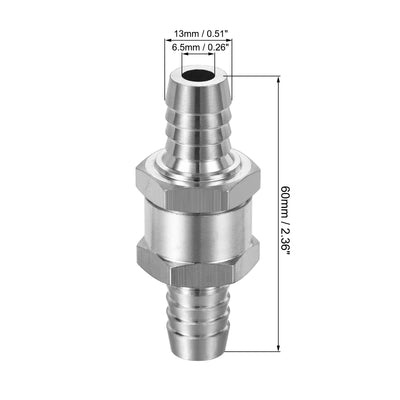 Harfington Uxcell Non-Return One Way Check Valve with Hose Clamps, 13mm Barb OD, for Water Petrol Fuel Line