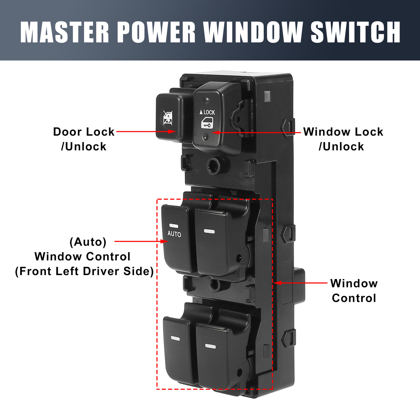 X AUTOHAUX Master Driver Side Power Window Switch 93570-1M110 Replacement for Kia Forte 2010-2013