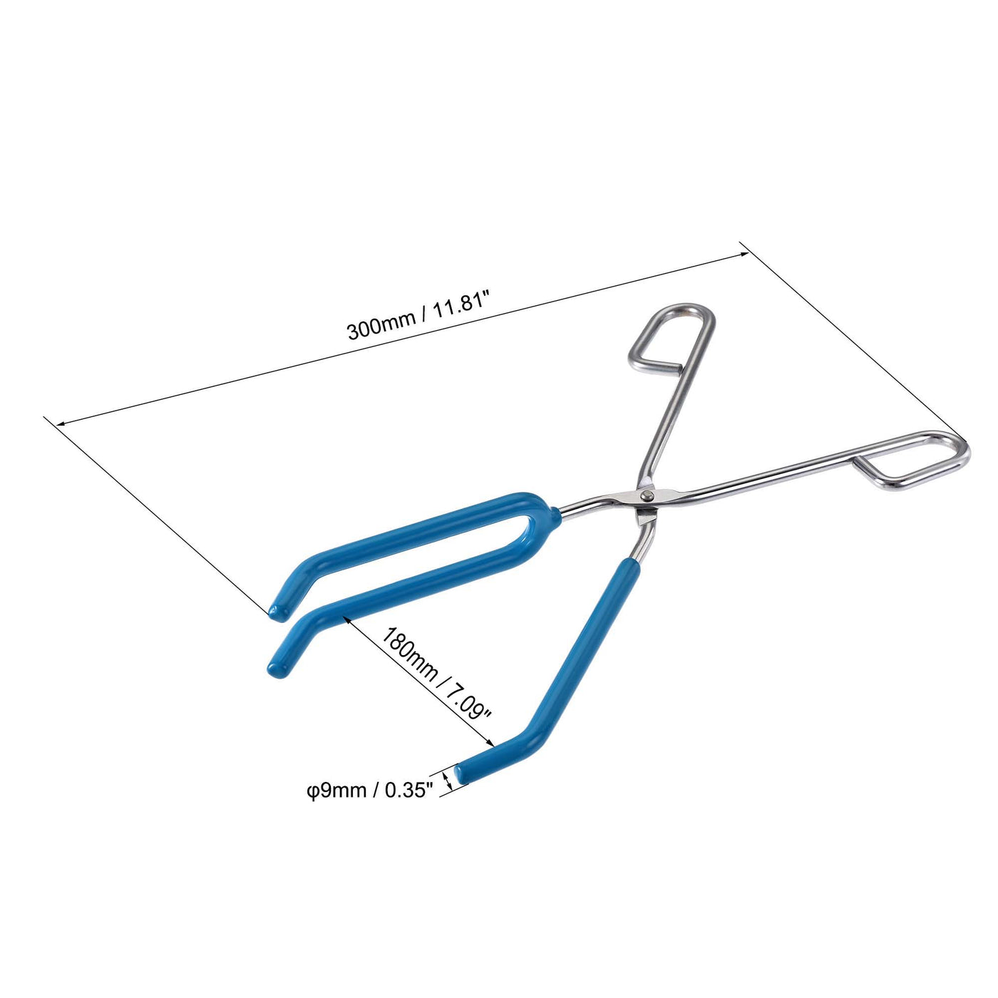 uxcell Uxcell Lab Beaker Tongs 3 Prongs Stainless Steel 11.81-inch Opens Up to 180mm Width Blue