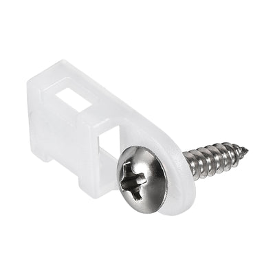 Harfington Uxcell 19mm x 9mm x 4.6mm Nylon Cable Fasten Clip with Screws and Ties White 50 Set