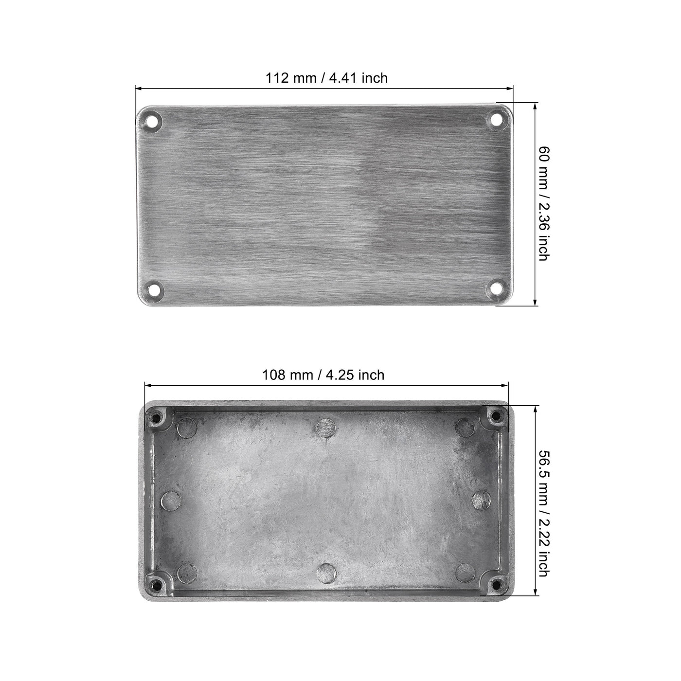 uxcell Uxcell 112mm x 60mm x 31mm Aluminum Boxes Guitar Pedal Effect Enclosure