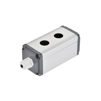 Harfington Uxcell 2 Holes 16mm Aluminum Switch Button Station Box with a PG7 Cable Gland