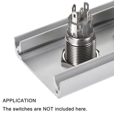 Harfington Uxcell 2 Holes 16mm Aluminum Switch Button Station Box with a PG7 Cable Gland