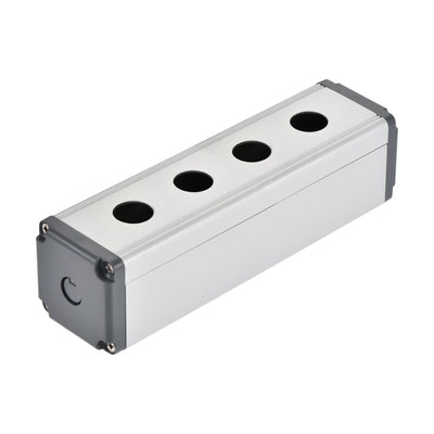 Harfington Uxcell 4 Holes 16mm Aluminum Switch Button Station Box with a PG7 Cable Gland