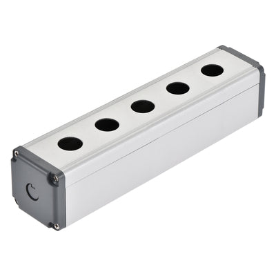 Harfington Uxcell 5 Holes 16mm Aluminum Switch Button Station Box with a PG7 Cable Gland