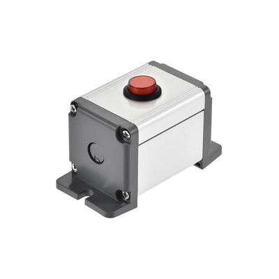 Harfington Uxcell Single Holes 16mm Aluminum Switch Button Station Box with a PG7 Cable Gland and Mounting Base