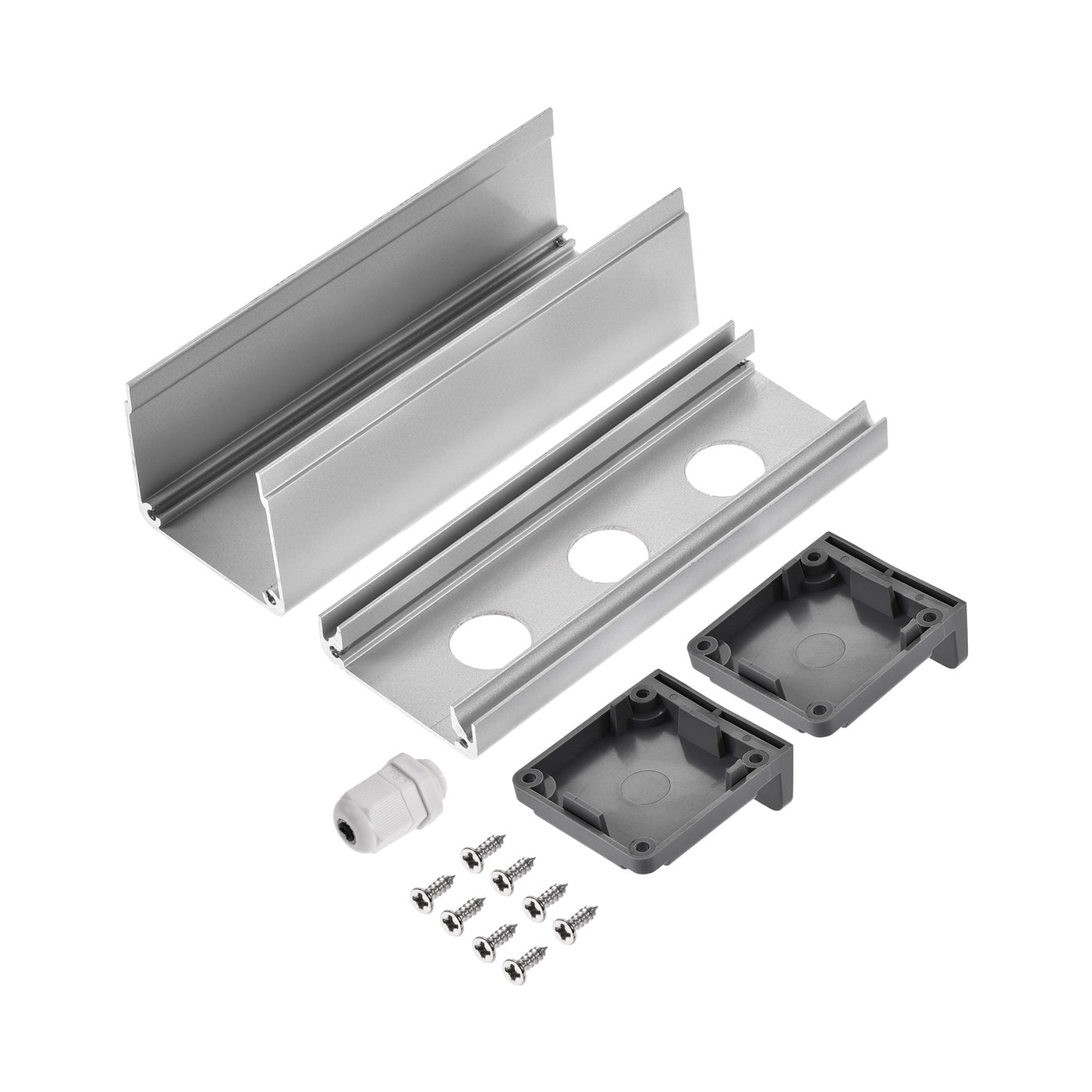 uxcell Uxcell 3 Holes 16mm Aluminum Switch Button Station Box with a PG7 Cable Gland and Mounting Base