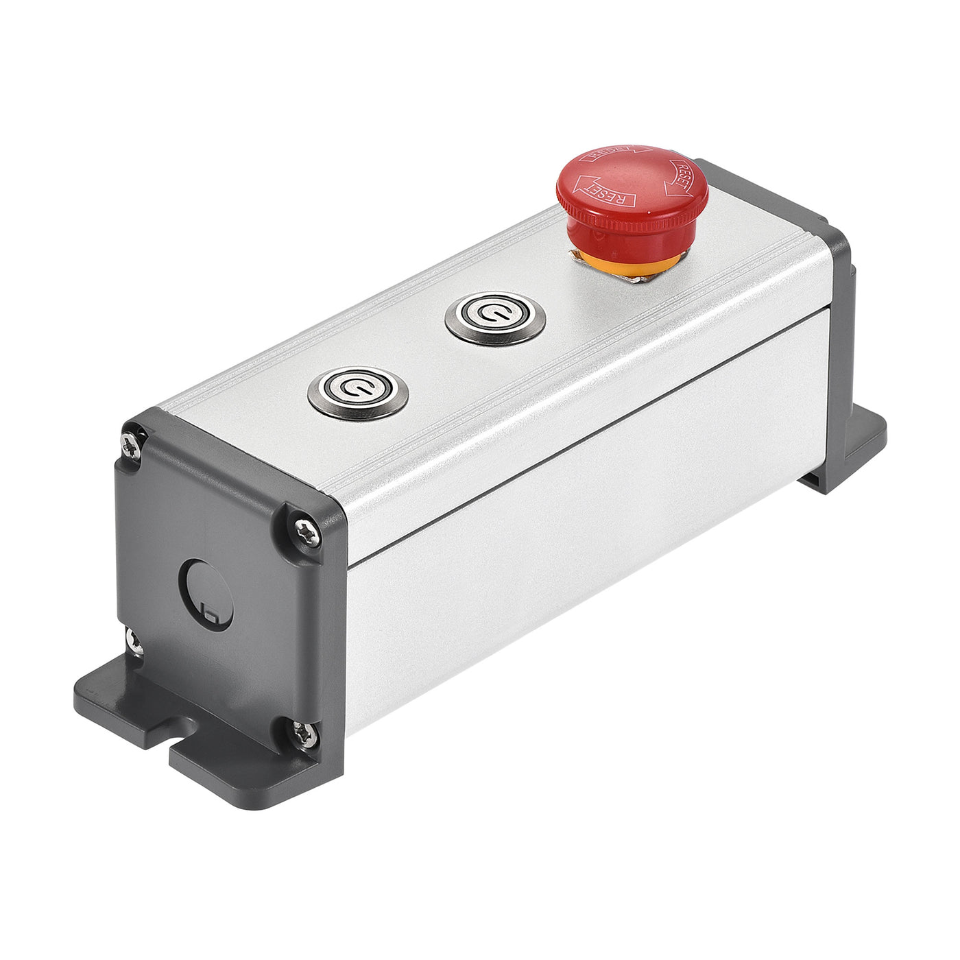 uxcell Uxcell 3 Holes 16mm Aluminum Switch Button Station Box with a PG7 Cable Gland and Mounting Base