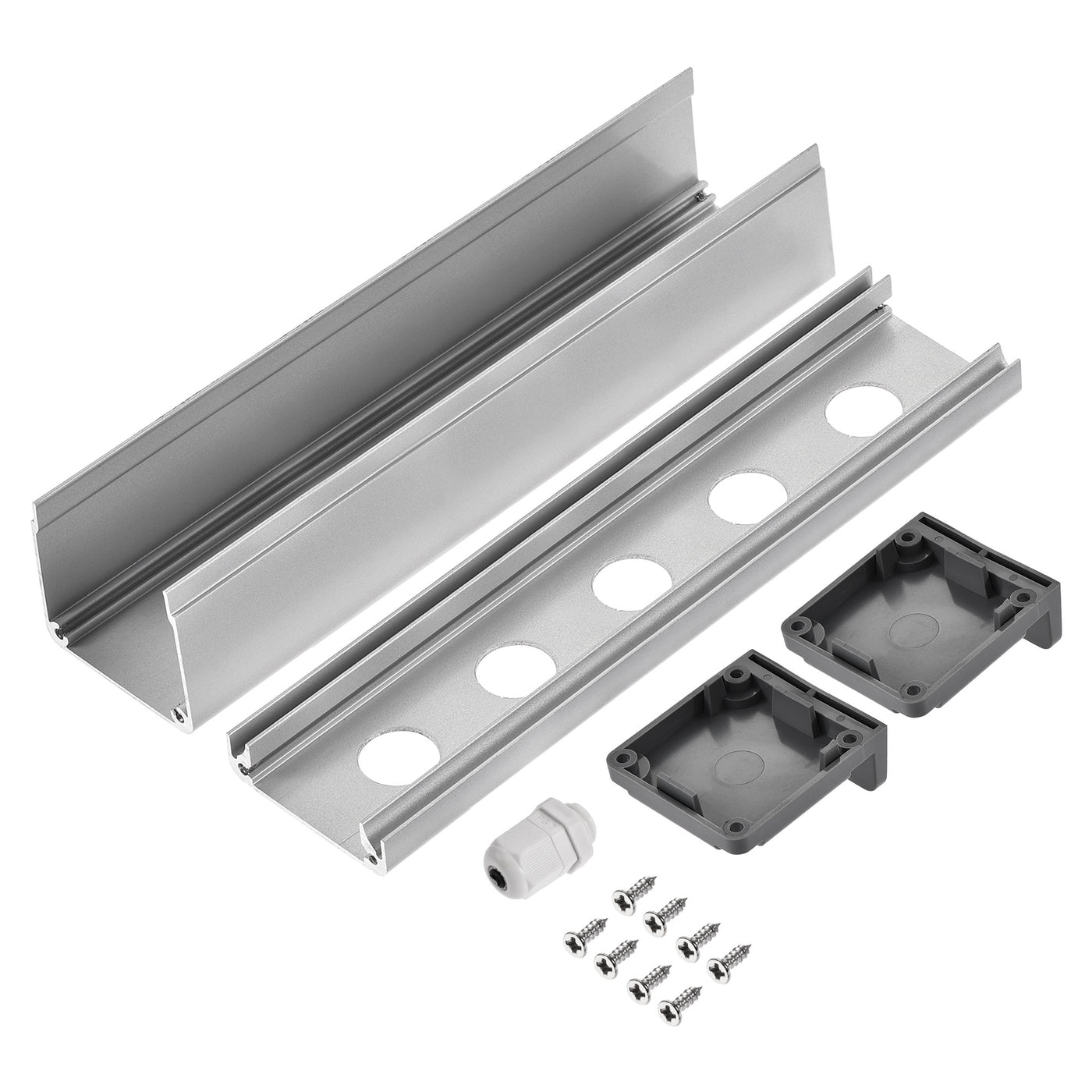 uxcell Uxcell 5 Holes 16mm Aluminum Switch Button Station Box with a PG7 Cable Gland and Mounting Base