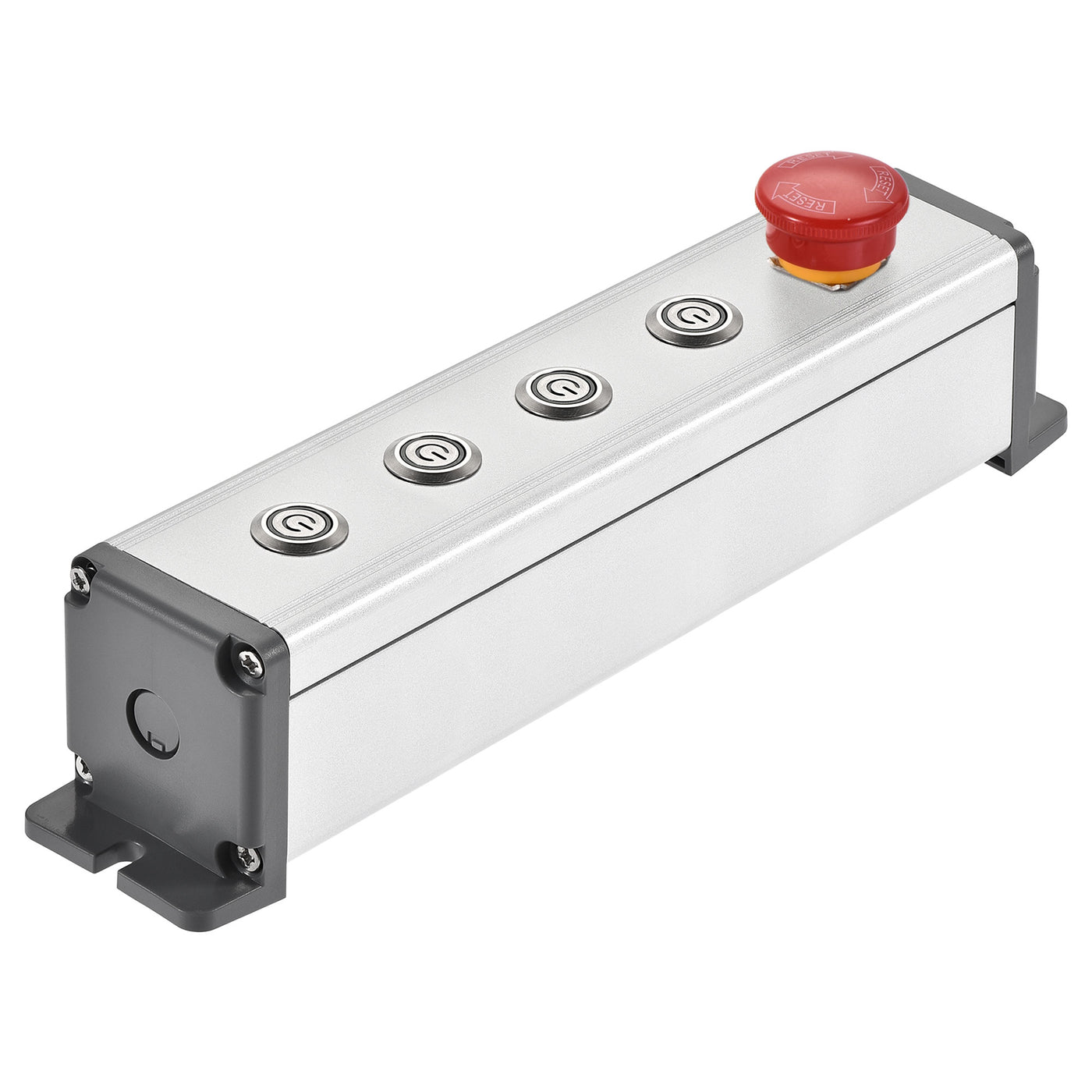 uxcell Uxcell 5 Holes 16mm Aluminum Switch Button Station Box with a PG7 Cable Gland and Mounting Base