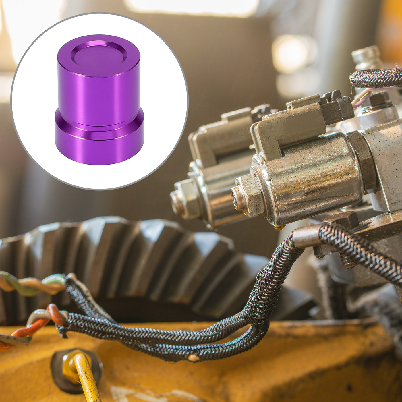 X AUTOHAUX Car Solenoid Valve Protection Cover Cap Purple for Honda B-series D-series H-series Accord Civic