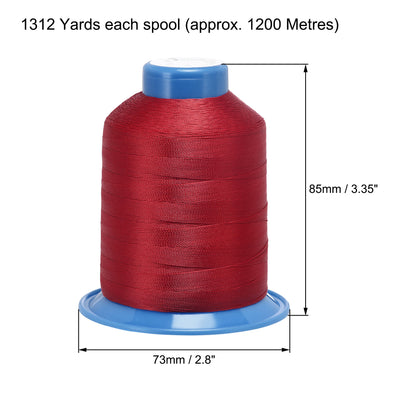 Harfington Uxcell Bonded Polyester Threads Extra-strong 1312 Yards 210D/0.32mm (Snow, 2pcs)