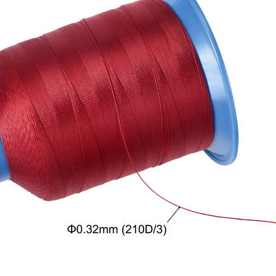 Harfington Uxcell Bonded Polyester Threads Extra-strong 1312 Yards 210D/0.32mm (Snow, 2pcs)