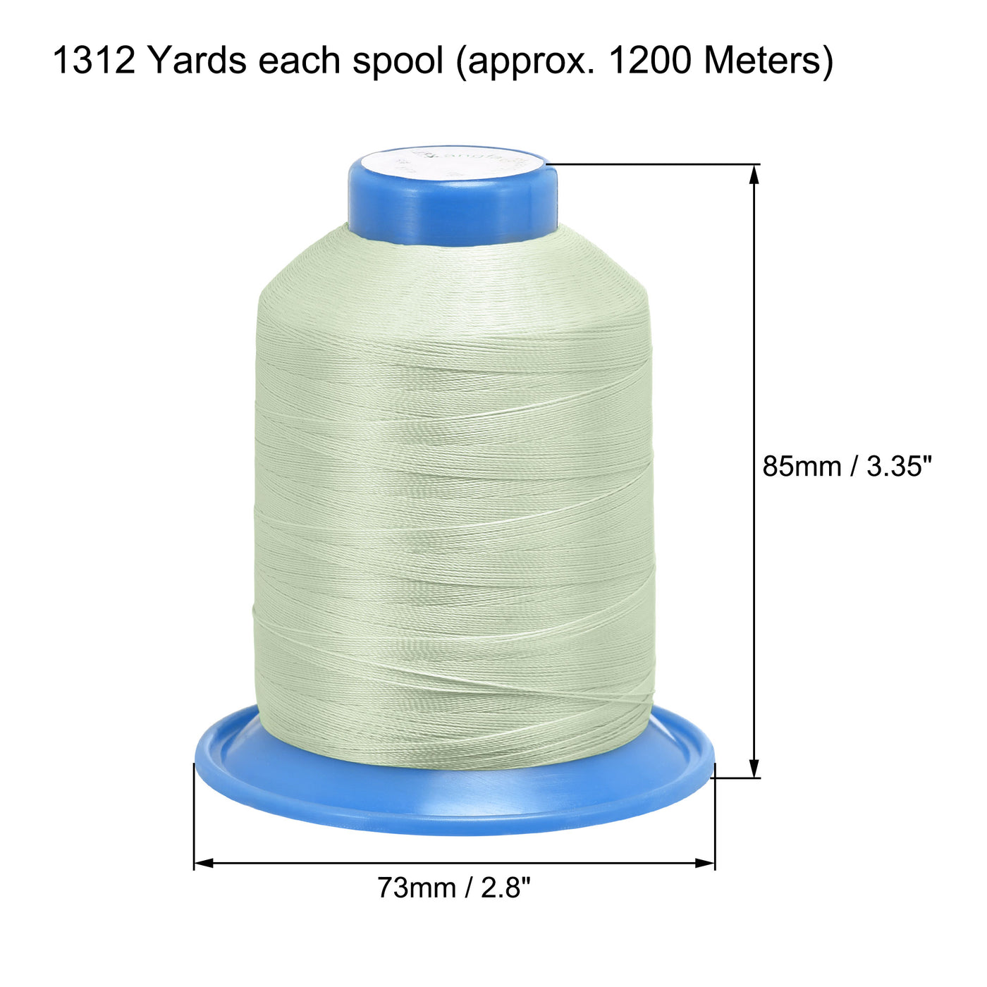 Uxcell Uxcell Bonded Polyester Sewing Threads Extra Strong 1312 Yards 210D/0.32mm Upholstery Thread for Manual and Machine Sews (Green, 2pcs)