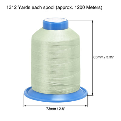 Harfington Uxcell Bonded Polyester Sewing Threads Extra Strong 1312 Yards 210D/0.32mm Upholstery Thread for Manual and Machine Sews (Green, 2pcs)