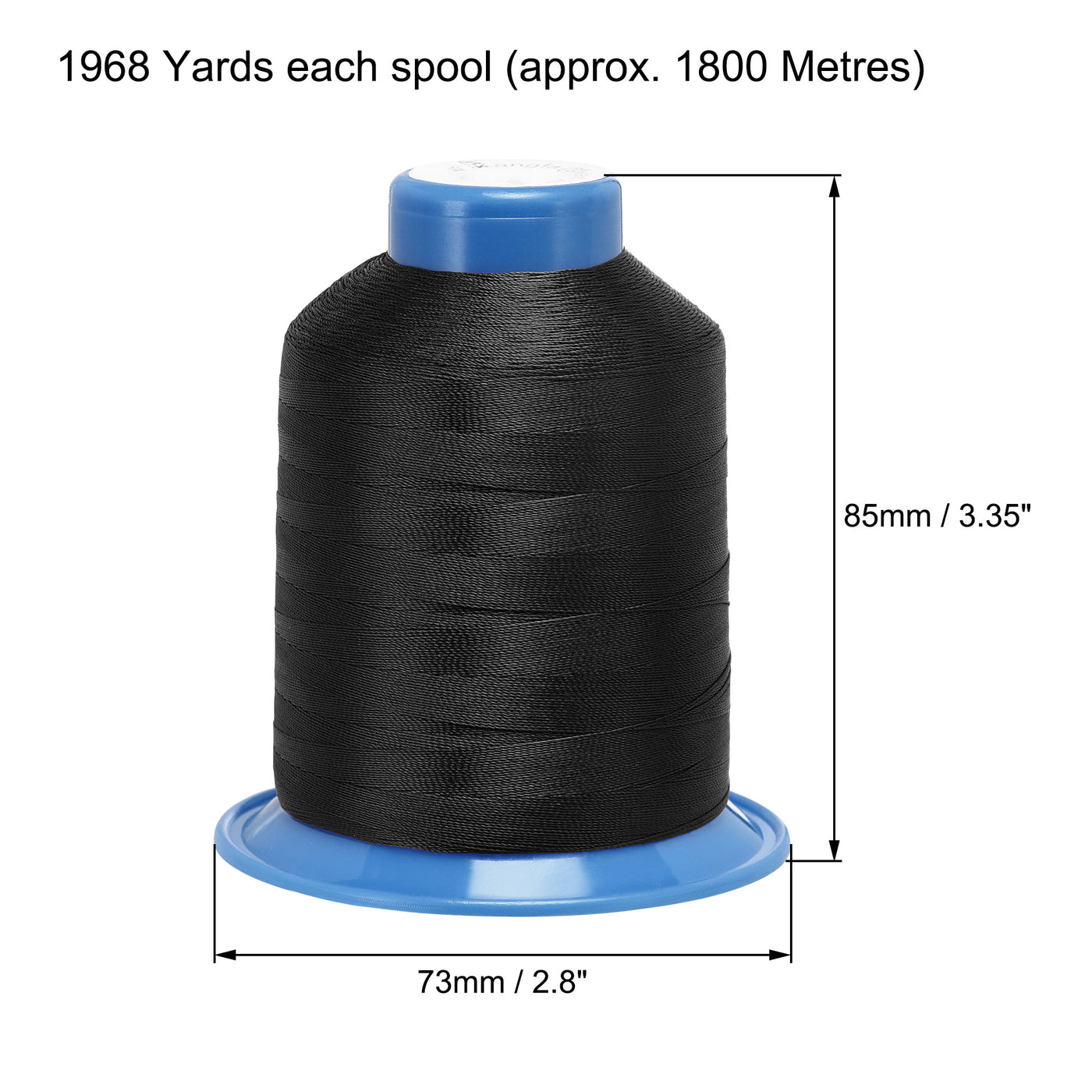 Uxcell Uxcell Bonded Polyester Thread Extra-strong 1968 Yards 150D/0.25mm (Dark Black)