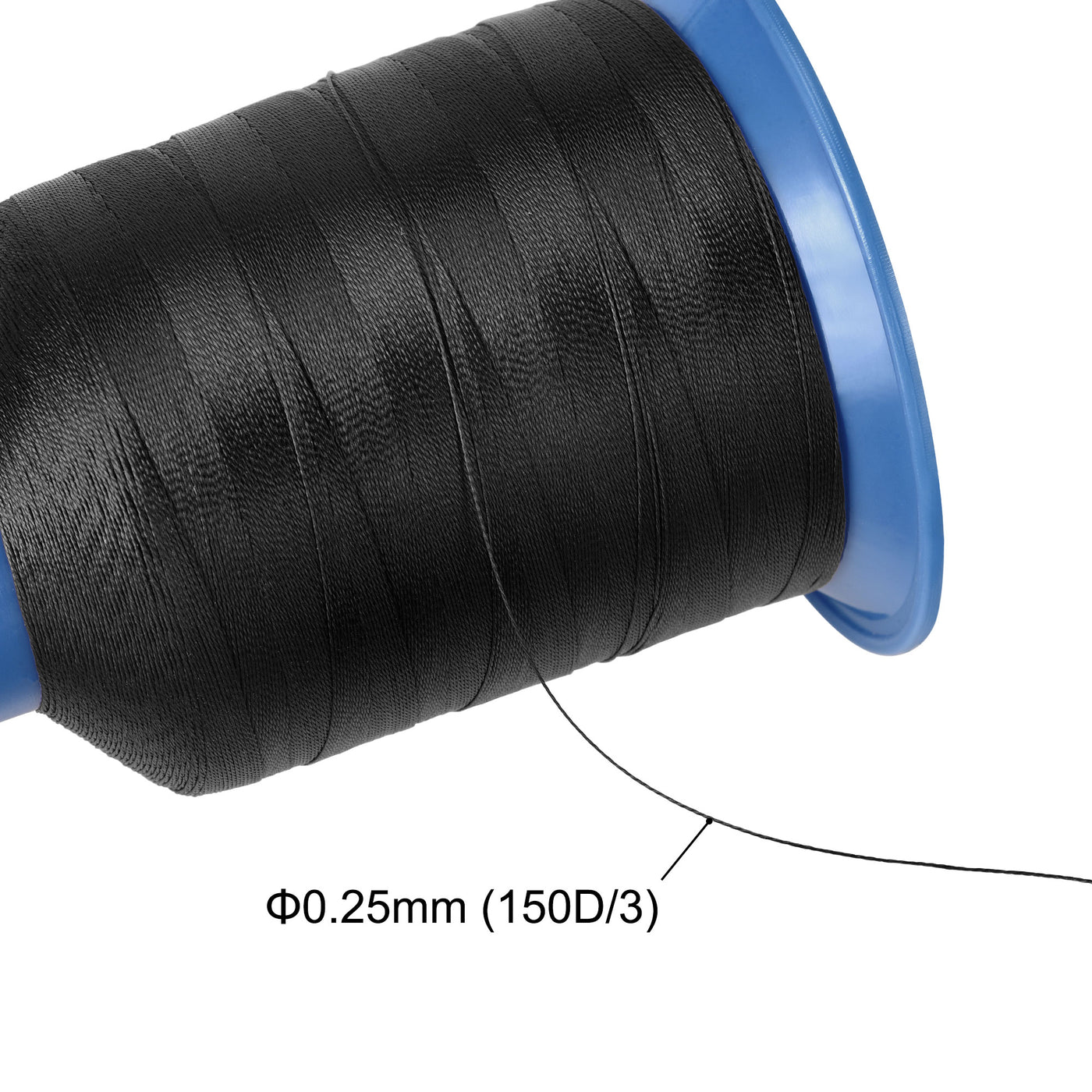 Uxcell Uxcell Bonded Polyester Thread Extra-strong 1968 Yards 150D/0.25mm (Dark Black)