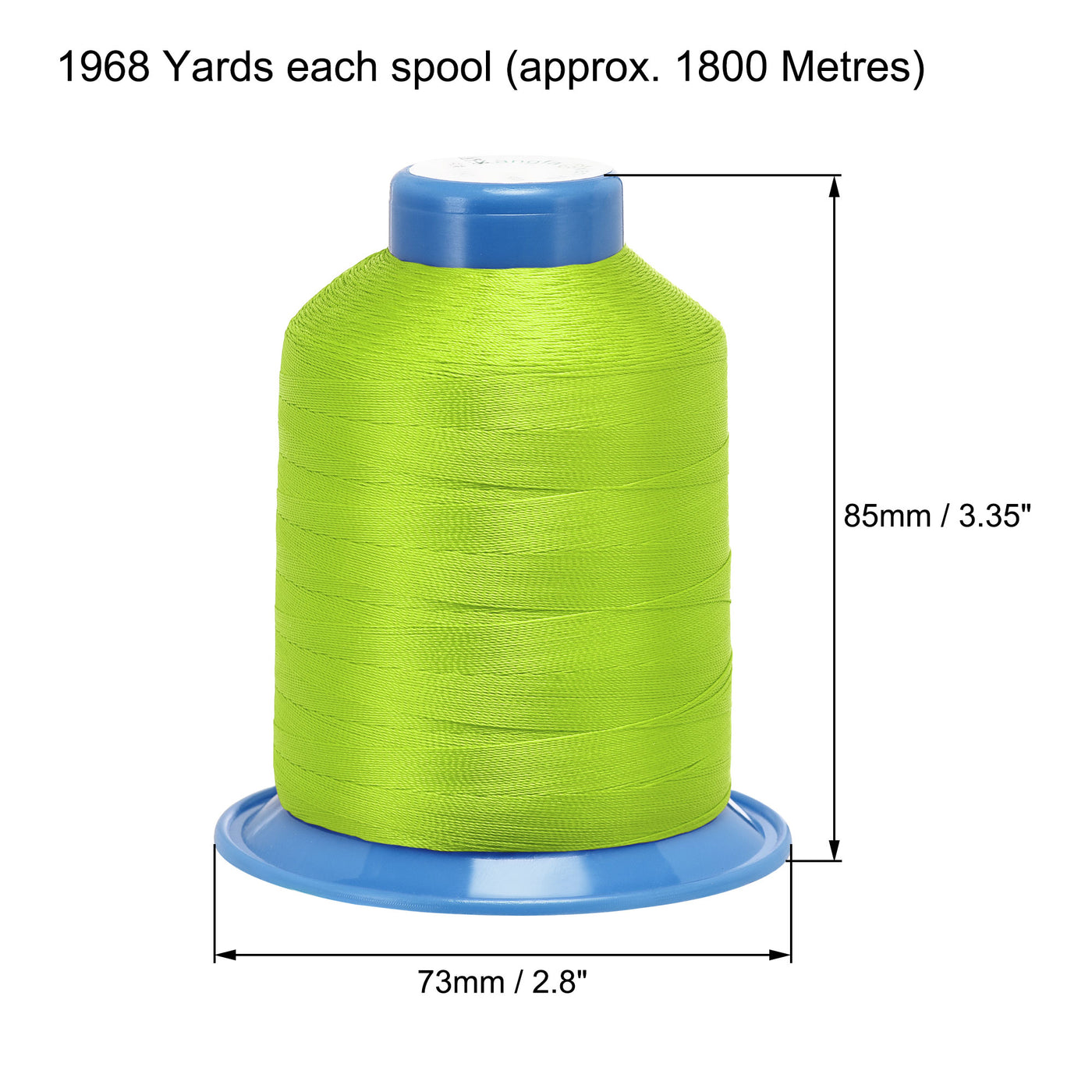 Uxcell Uxcell Bonded Polyester Threads Extra-strong 1968 Yards 150D/0.25mm (Lawn Green, 2pcs)