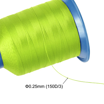 Harfington Uxcell Bonded Polyester Threads Extra-strong 1968 Yards 150D/0.25mm (Lawn Green, 2pcs)