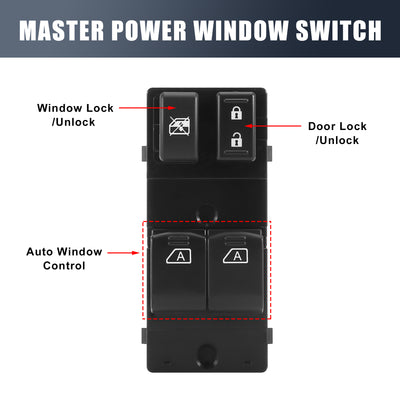 Harfington Front Power Window Drivers Master Switch Replacement for Infiniti G37 Q60 Coupe for Infiniti G37 2008-2013 for Infiniti Q60 2014-2015 25401JL44A