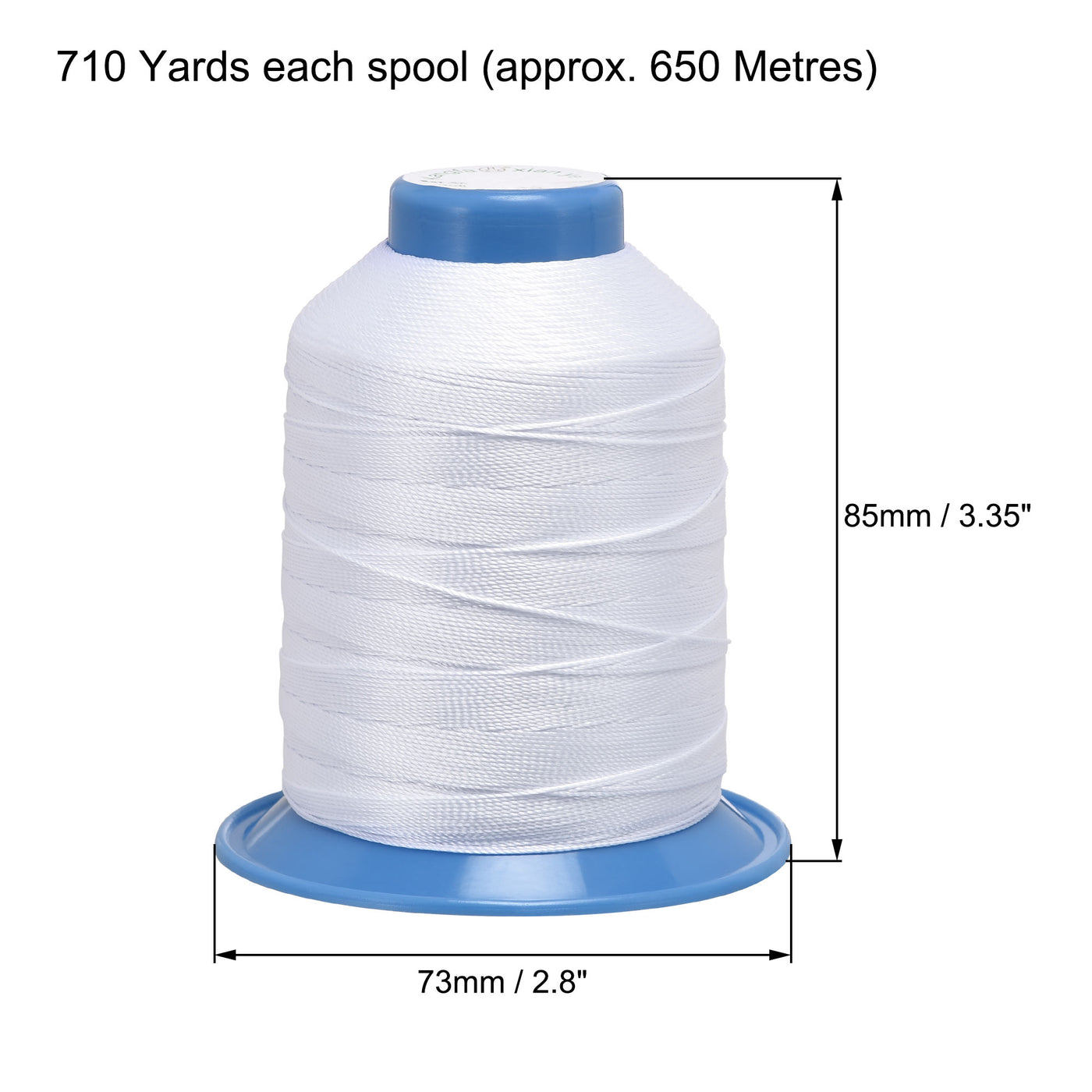 Uxcell Uxcell Bonded Polyester Thread Extra-strong 610 Yards 420D/0.45mm (White)