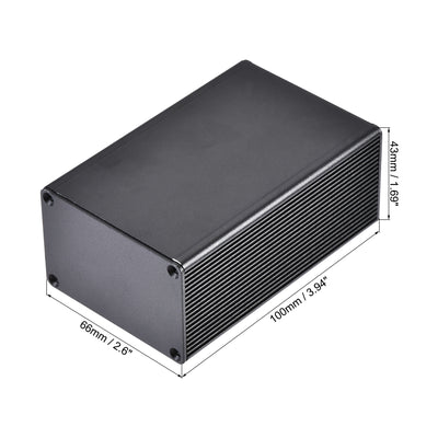 Harfington Uxcell 100mm x 66mm x 43mm Aluminum Electrical Project Case for Audio Amplifier Black