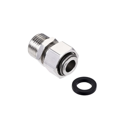 Harfington Uxcell Straight G1/2 Male to Female Pipe Fitting Connector with Gasket Nickel Plated Copper