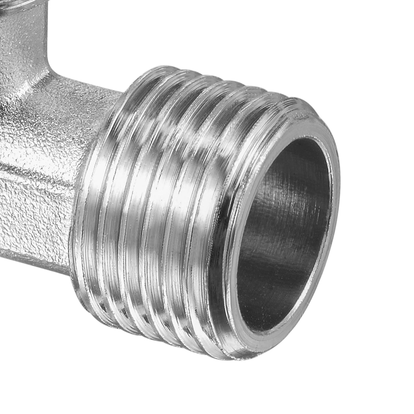 uxcell Uxcell Pipe Fitting Elbow G1/2 Male Thread 2 Way L Shape Hose Connector Adapter, Nickel-Plated Copper