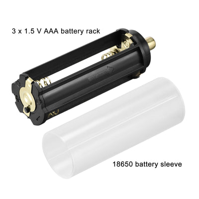 Harfington Uxcell AAA Battery 3x1.5V Storage Adapter Case,18650 Battery Holder Converter for AAA LED Flashlight 1 Set