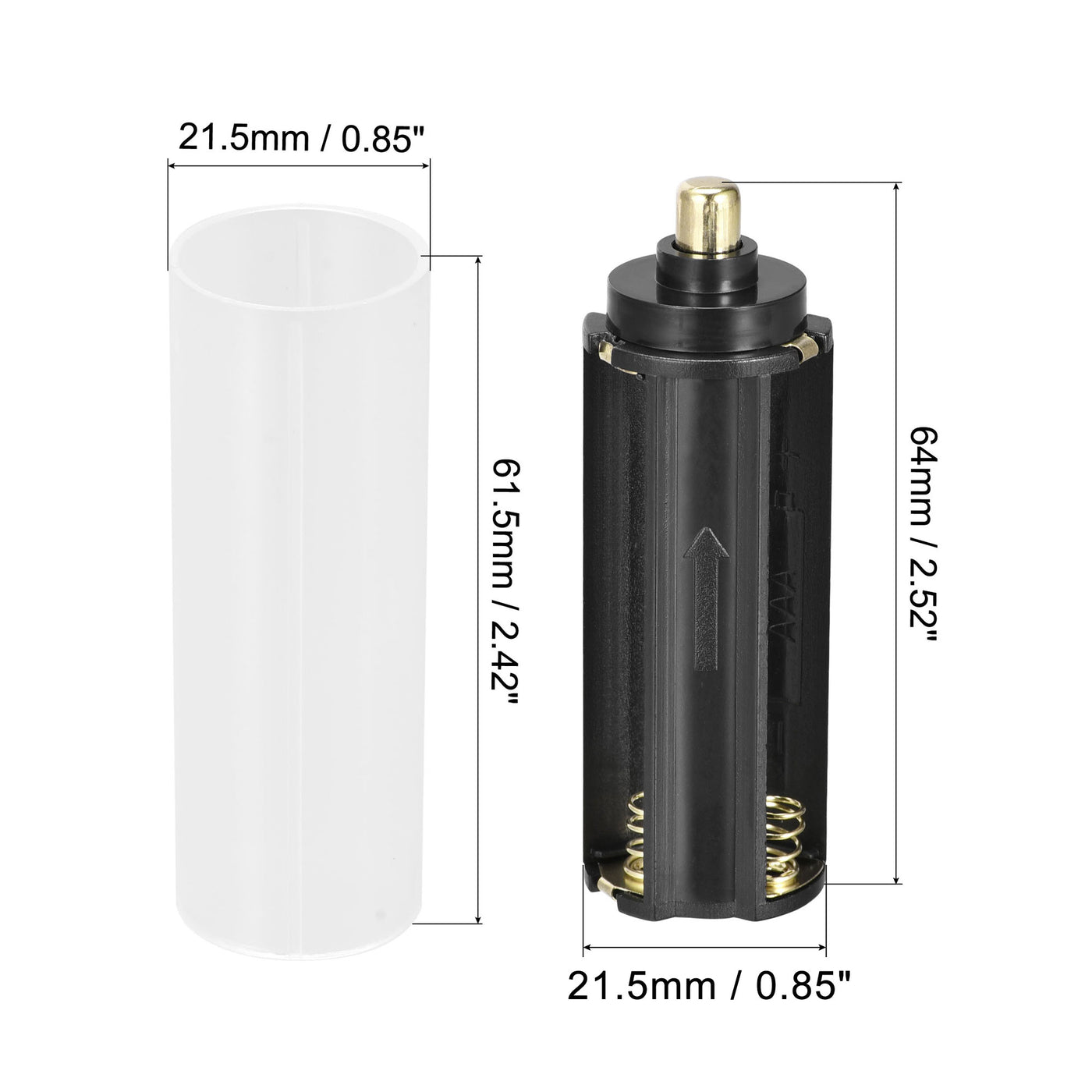 uxcell Uxcell AAA Battery 3x1.5V Storage Adapter Case,18650 Battery Holder Converter for AAA LED Flashlight 4 Set