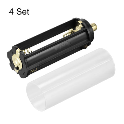 Harfington Uxcell AAA Battery 3x1.5V Storage Adapter Case,18650 Battery Holder Converter for AAA LED Flashlight 4 Set