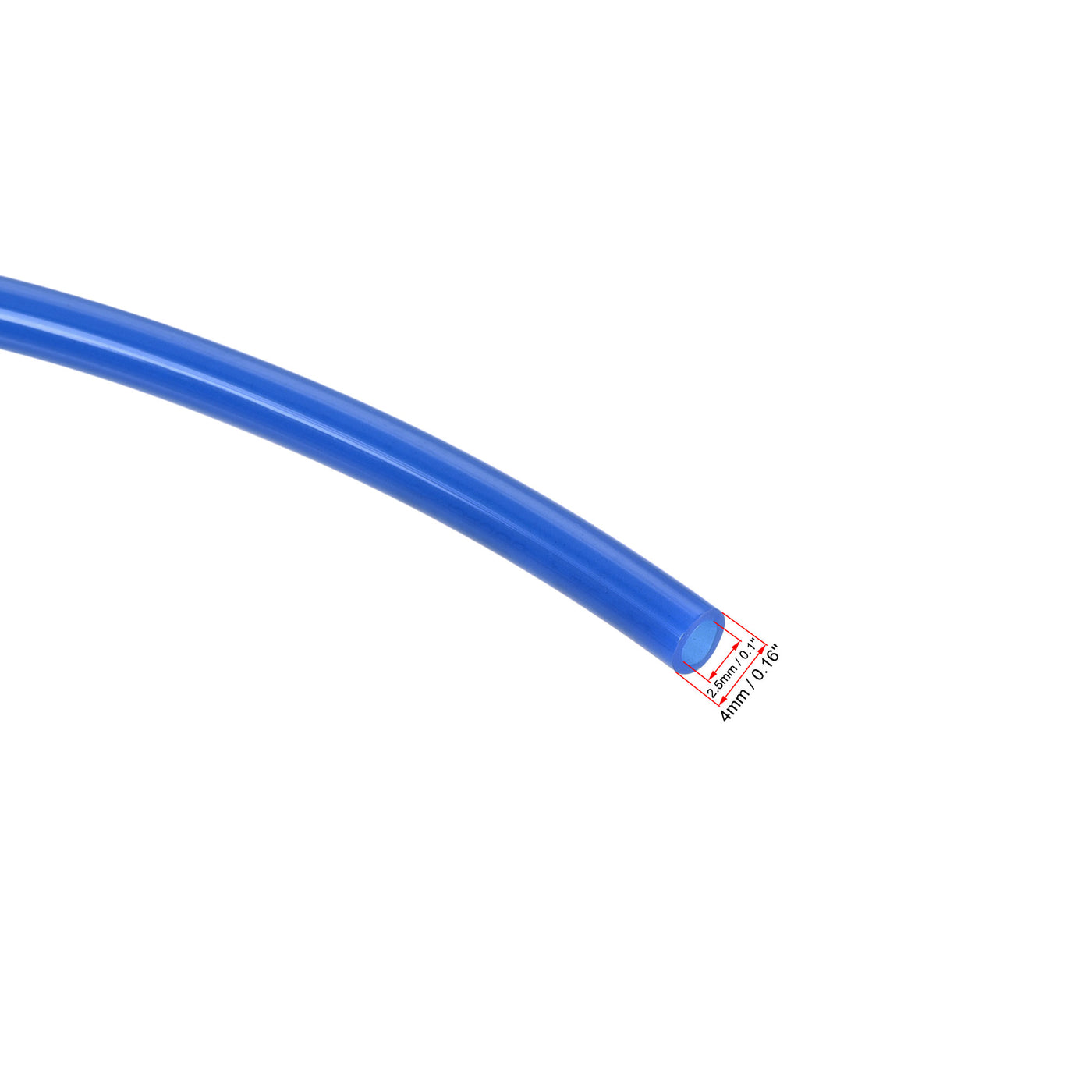 uxcell Uxcell Pneumatic 4mm OD PU Air Hose Pipe Tube Kit 5M Blue with Push to Connect Fittings