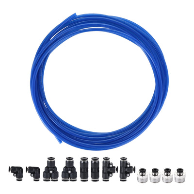 Harfington Uxcell Pneumatic 4mm OD 2.5mm ID Polyurethane PU Air Hose Tubing Kit 5 Meters Blue